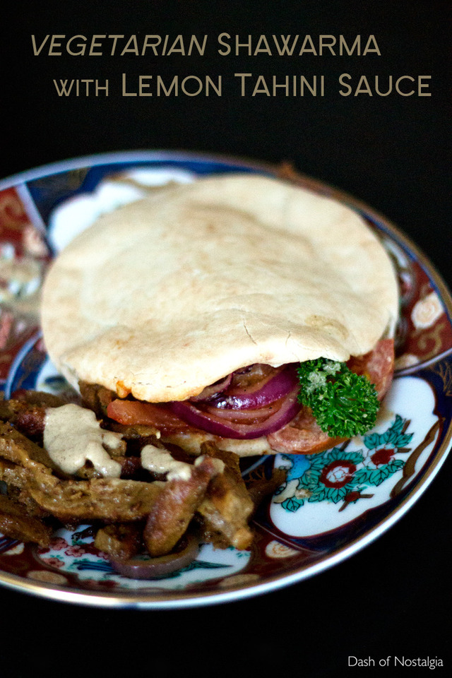 Pita broodjes met Vegetarische Shoarma en Citroen Tahini saus