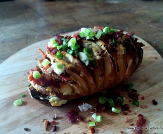 Hasselback Potatoes with bacon and cheese