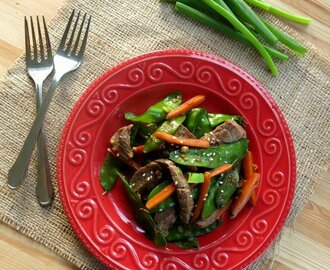 Sesame Beef Strips and Stir-Fry Vegetables for #Weekday Supper
