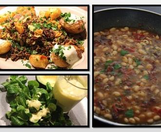 Jamie Oliver 30 Minuten Menüs- Superschnelle Hackfleischpfanne,Ofenkartoffeln, ein Traum von Salat, Weisse Bohnen mit Speck