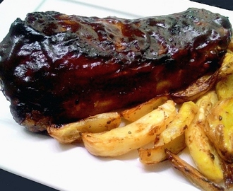 Costelinha glaceada no molho barbecue (Ribs on the barbie – na airfryer ou no forno)