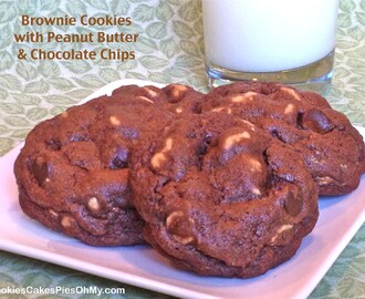 Brownie Cookies with Peanut Butter & Chocolate Chips