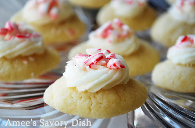 Candy Cane Thumbprint Cookies