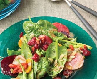 Spinach Salad with Roasted Beets and Dried Fruit