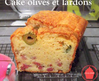 Cake aux olives vertes et aux lardons