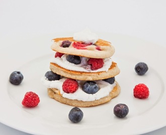 Berry Pancakes with Coconut Cream, Gluten-Free and Vegan