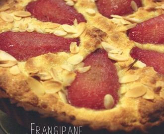 Tarte Bourdaloue - Frangipane Tart & Raspberry Infused Poached Pears