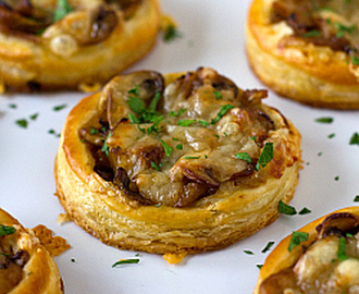 Caramelized Onion, Mushroom & Gruyere Tartlets