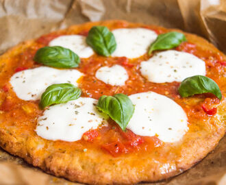 Pizza Margherita with Zucchini Crust (Gluten Free, Low FODMAP)