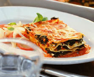 Vegetarisk lasagne med spenat