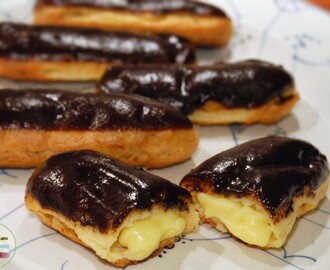 traditional french chocolate eclairs (éclairs au chocolat)