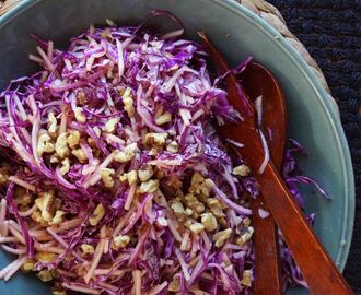 Red Cabbage & Apple Slaw with Toasted Walnuts