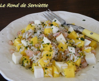 Salade de riz exotique mangue & crevettes à la coriandre