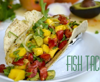 Fish tacos med mango & avokadosalsa
