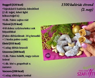 Szafi Fitt diétás mintaétrend (1500 kalória, 2.nap)