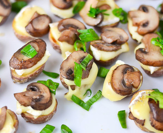 Roasted Potato Bites with Brie & Mushrooms