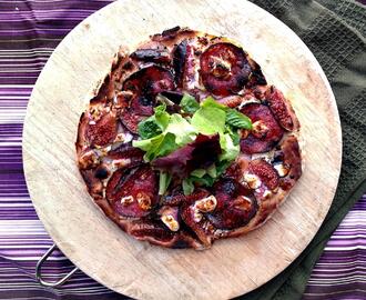 Fig, salami and goat cheese flat bread