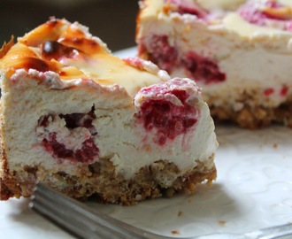 White Chocolate & Raspberry Protein Cheesecake