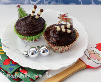 Receita de Cupcakes de Chocolate com Ganache