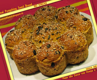 Oatmeal Pumpkin Seed Bread (no knead) - Pane alla Zucca con Avena e Semini (senza impastare)