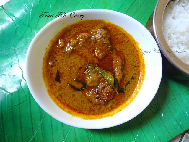 Fried Fish Curry/Fried Fish Coconut curry