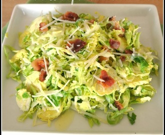 Shaved Brussel Sprout and Bacon Salad