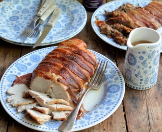 A Small Christmas Dinner: Bacon Wrapped Turkey Breast and Sausage Stuffing Loaf