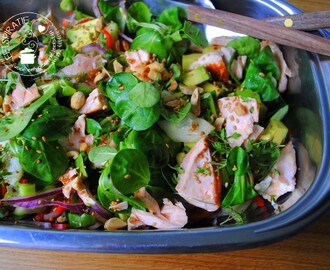 Salade met zalm en oosterse dressing