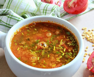 Thakkali Paruppu Rasam, Tomatoes And Lentil Rasam/ Soup