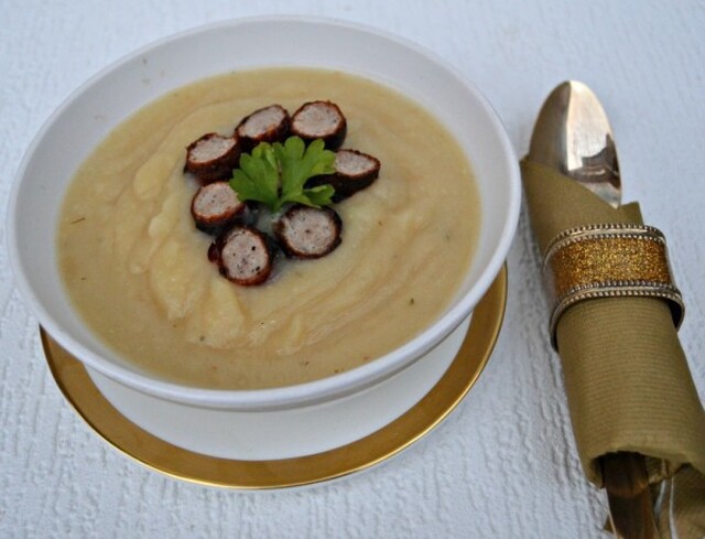 Parsnip Soup with Pigs in Blankets Recipe
