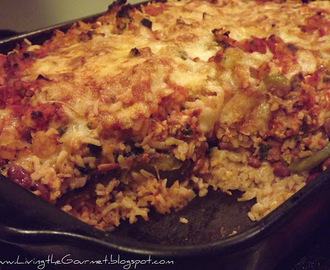 Baked Rice and Beans with Ground Pork