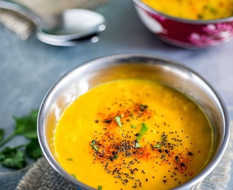 Red lentil soup with carrots and parsnips
