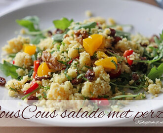 Couscous salade met perzik en rozijnen