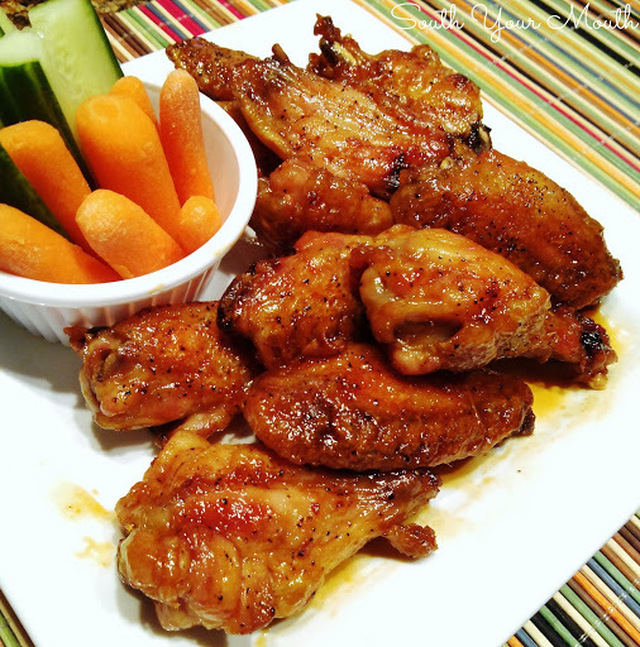 Crispy Baked Chicken Wings with Sweet Asian Hot Wing Sauce