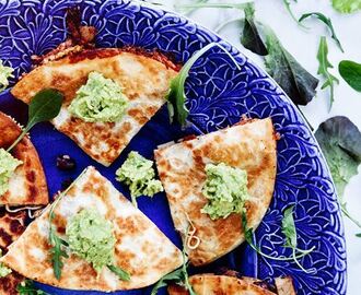 Quesadillas med tacofärs och guacamole
