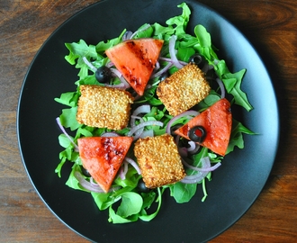 Grilled Watermelon and Sesame Feta Salad