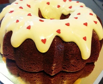 Red Velvet Bundt Cake with Cream Cheese Glaze!