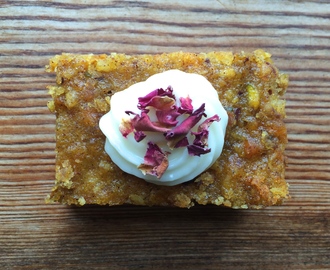 Gluten-Free Spiced Carrot, Pistachio and Almond Cake with Honey Icing