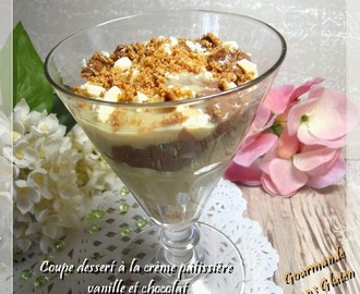 Coupe dessert à la crème pâtissière vanille et chocolat