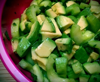 Komkommer salade met avocado