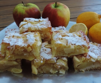 Appel citroen plaatcake; Frisse lekkernij met appels