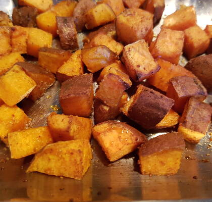 Paleo Crispy Sweet Potato Cubes