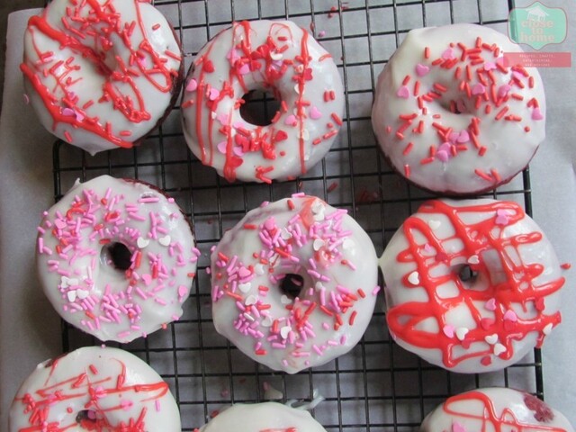 Valentine’s Day Treats: Baked Red Velvet Donuts with Cream Cheese Glaze