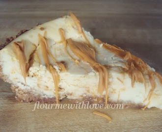 Butterscotch Swirl Cheesecake with a Shortbread Crust