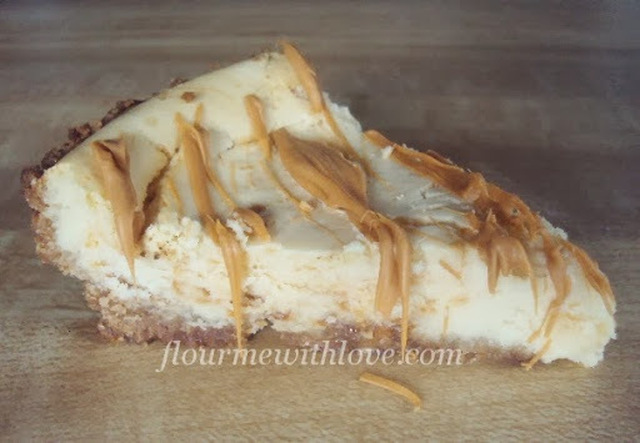Butterscotch Swirl Cheesecake with a Shortbread Crust