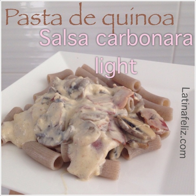 Pasta de quinoa con salsa carbonara light