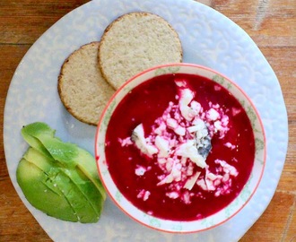 Spiced beetroot and sweet potato soup