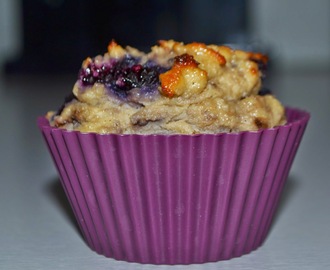 Goda muffins sötade med enbart banan och blåbär :)