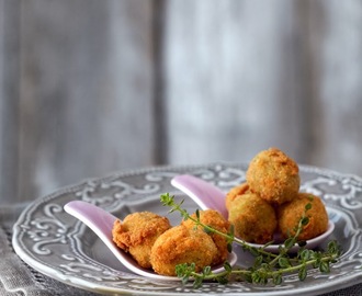 Spicy fried green olives stuffed with herbs and Feta cheese - Great, all-season appetizer!