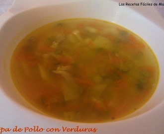 Sopa de Pollo con Verduras, Receta Casera